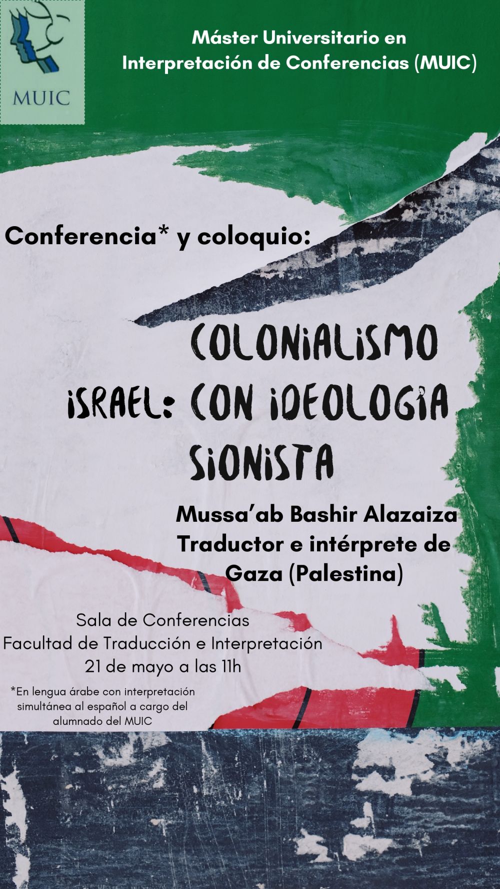 cartel conferencia Colonialismo Israel