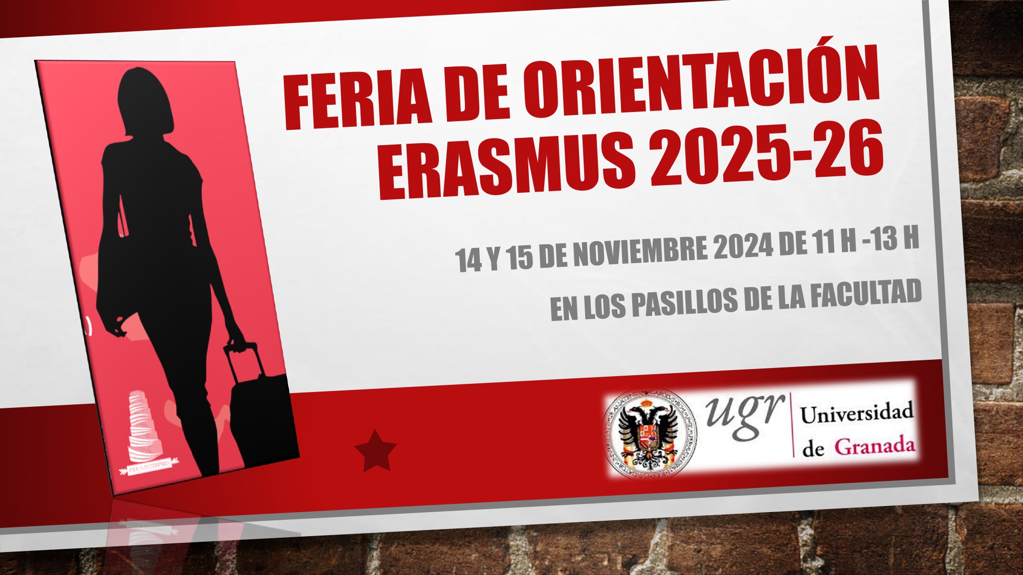 Cartel feria orientación erasmus 2025-2026