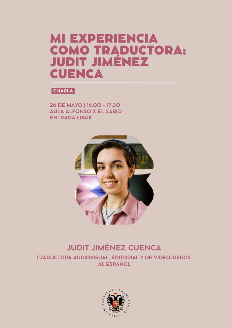 Cartel de la charla con Judit Jiménez Cuenca