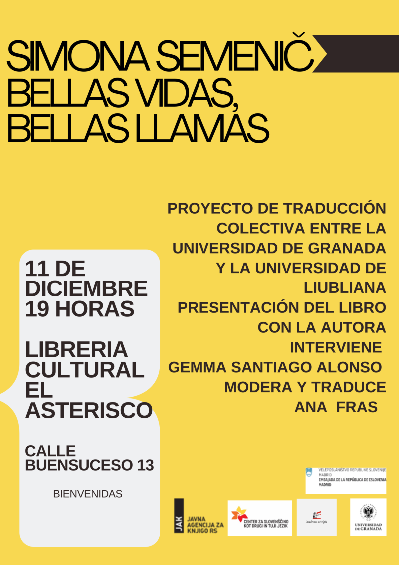 Cartel presentación libro Simona Semenic Cartel presentación libro Simona Semenic
